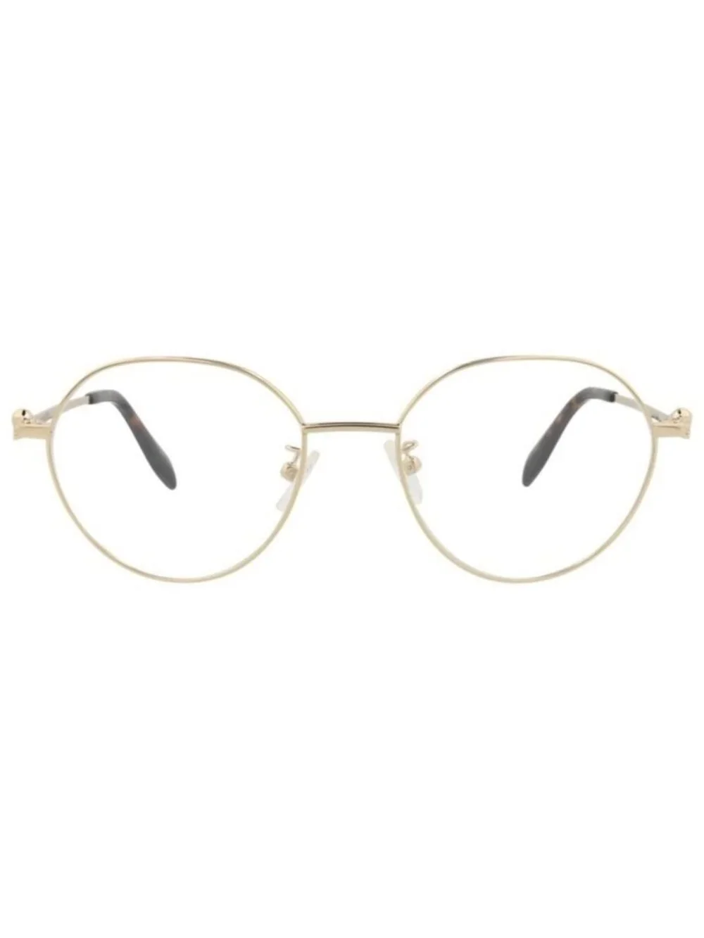 New Alexander McQueen Unisex Round/Oval Gold Gold Transparent Fashion Designer E